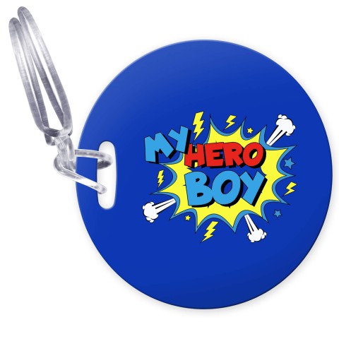 (10cm Circle) (Boy) with Clear Loop Fastening (Personalised with Text)