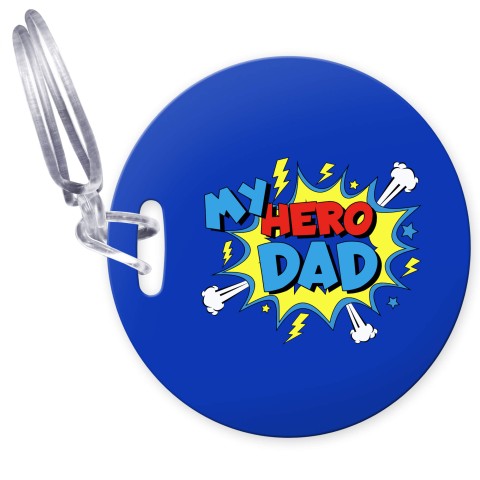 (10cm Circle) (Dad) with Clear Loop Fastening (Personalised with Text)