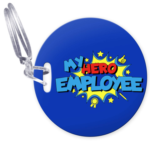 (10cm Circle) (Employee) with Clear Loop Fastening (Personalised with Text)