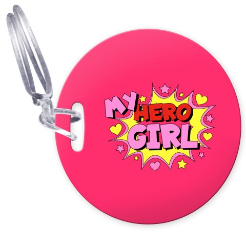 (10cm Circle) (Girl) with Clear Loop Fastening (Personalised with Text)