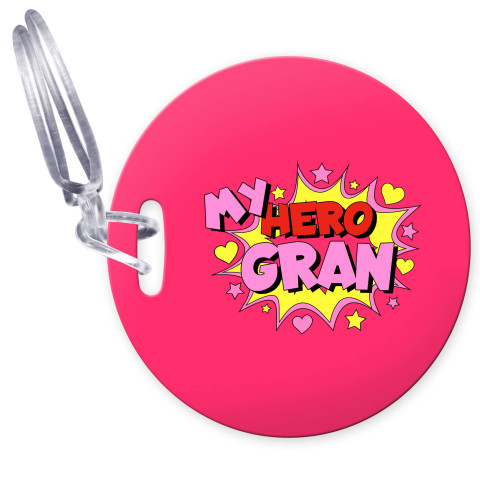 (10cm Circle) (Gran) with Clear Loop Fastening (Personalised with Text)