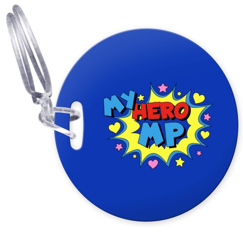 (10cm Circle) (MP) with Clear Loop Fastening (Personalised with Text)
