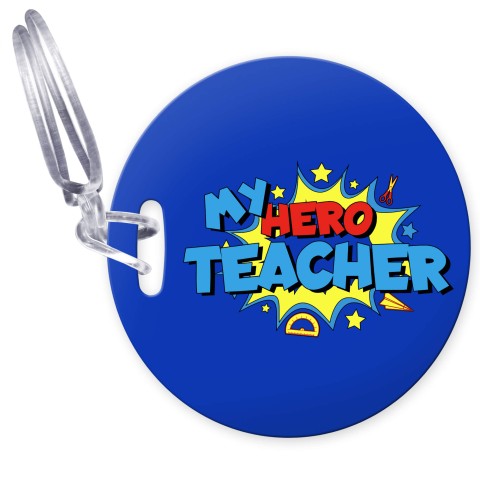 (10cm Circle) (Teacher) with Clear Loop Fastening (Personalised with Text)