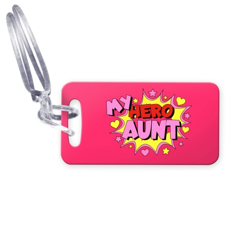 (9cm x 4.5cm) (Aunt) with Clear Loop Fastening (Personalised with Text)