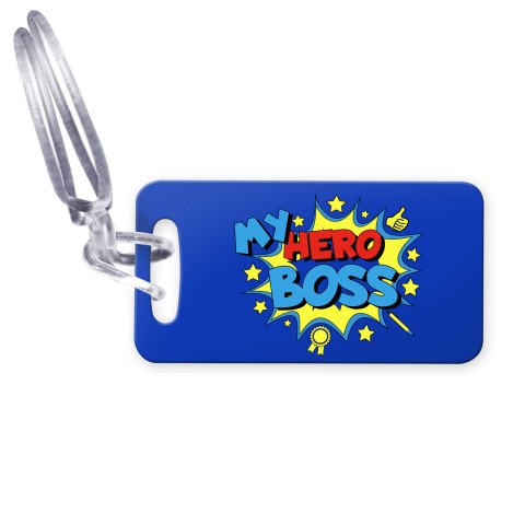 (9cm x 4.5cm) (Boss) with Clear Loop Fastening (Personalised with Text)