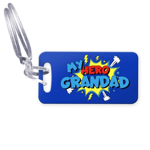 (9cm x 4.5cm) (Grandad) with Clear Loop Fastening (Personalised with Text)