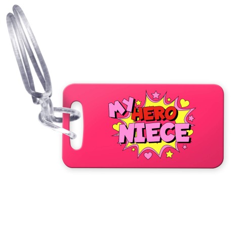 (9cm x 4.5cm) (Niece) with Clear Loop Fastening (Personalised with Text)