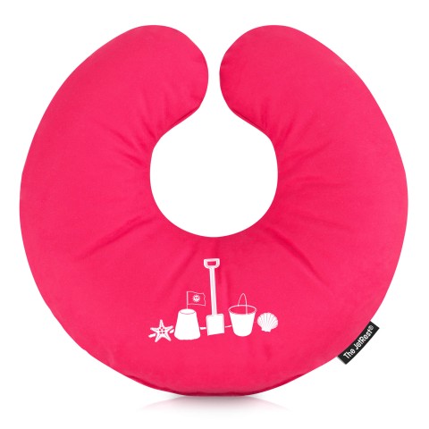 (30cm) (Bucket & Spade Icon) Fuchsia Pink Soft Velvet Polyester Fabric (Optional Personalised Gift Text)