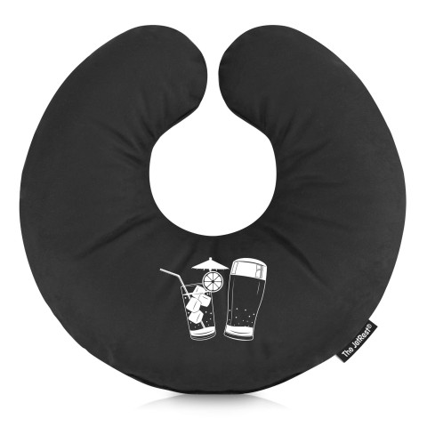 (30cm) (Drinks Icon) Black Soft Velvet Polyester Fabric (Optional Personalised Gift Text)