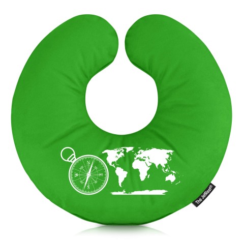 (30cm) (Globe and Compass Icon) Bright Green Soft Velvet Polyester Fabric (Optional Personalised Gift Text)