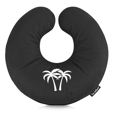 (30cm) (Palm Trees Icon) Black Soft Velvet Polyester Fabric (Optional Personalised Gift Text)