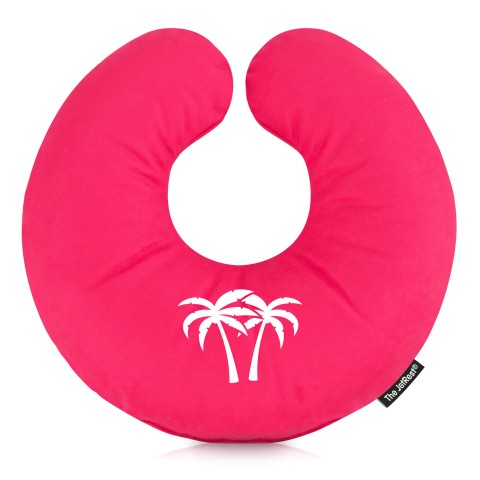 (30cm) (Palm Trees Icon) Fuchsia Pink Soft Velvet Polyester Fabric (Optional Personalised Gift Text)
