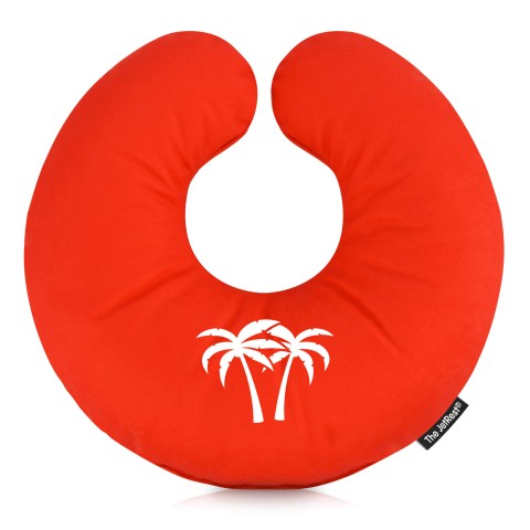 (30cm) (Palm Trees Icon) Red Soft Velvet Polyester Fabric (Optional Personalised Gift Text)