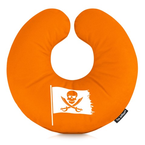 (30cm) (Pirate Flag Icon) Orange Soft Velvet Polyester Fabric (Optional Personalised Gift Text)