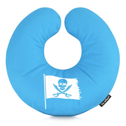 (30cm) (Pirate Flag Icon) Sky Blue Soft Velvet Polyester Fabric (Optional Personalised Gift Text)