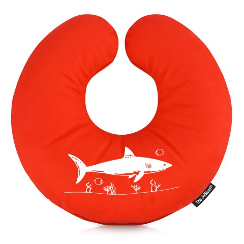 (30cm) (Shark Icon) Red Soft Velvet Polyester Fabric (Optional Personalised Gift Text)