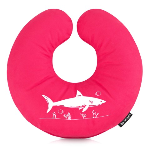 (30cm) (Shark Icon) Fuchsia Pink Soft Velvet Polyester Fabric (Optional Personalised Gift Text)