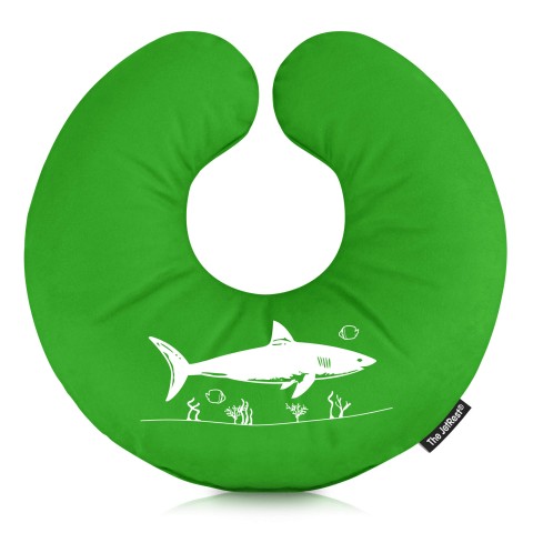 (30cm) (Shark Icon) Bright Green Soft Velvet Polyester Fabric (Optional Personalised Gift Text)