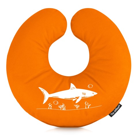 (30cm) (Shark Icon) Orange Soft Velvet Polyester Fabric (Optional Personalised Gift Text)