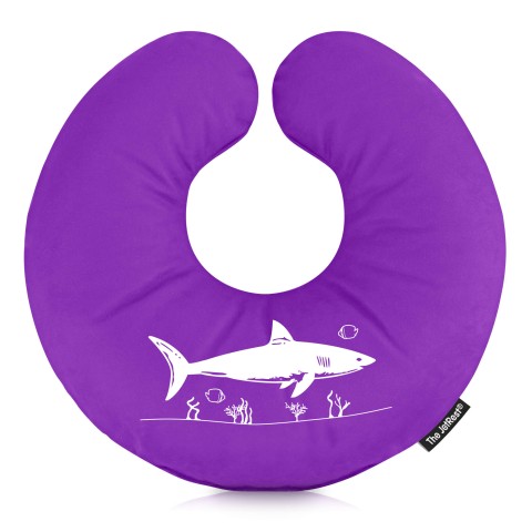 (30cm) (Shark Icon) Purple Soft Velvet Polyester Fabric (Optional Personalised Gift Text)