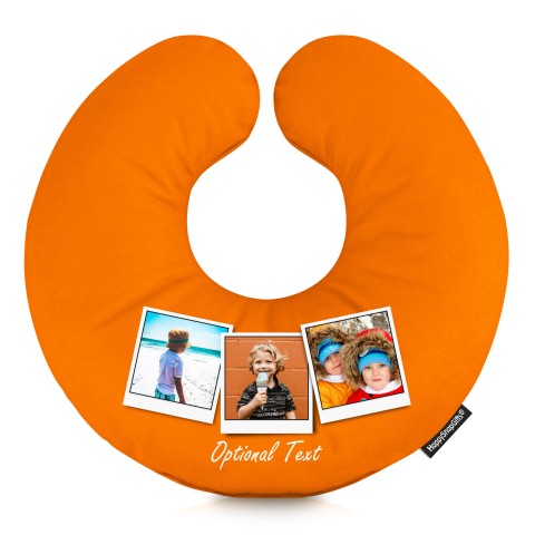 (30cm) (Polaroid Style Photo Print) - Orange Soft Velvet Polyester Fabric (Personalised with Text)