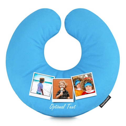 (30cm) (Polaroid Style Photo Print) - Sky Blue Soft Velvet Polyester Fabric (Personalised with Text)