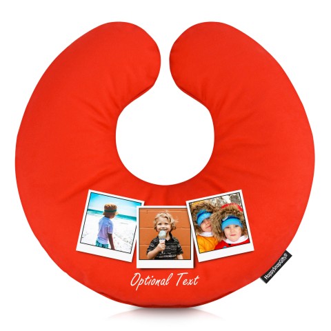 (30cm) (Polaroid Style Photo Print) - Red Soft Velvet Polyester Fabric (Personalised with Text)