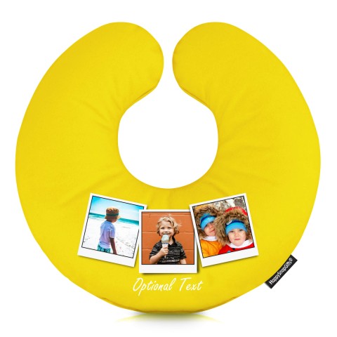 (30cm) (Polaroid Style Photo Print) - Yellow Soft Velvet Polyester Fabric (Personalised with Text)
