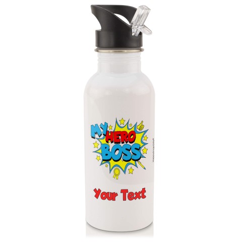 in White with Drinking Straw (Boss) (Personalised with Text)