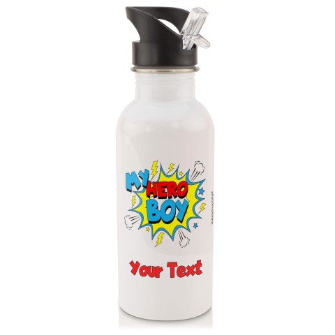 in White with Drinking Straw (Boy) (Personalised with Text)