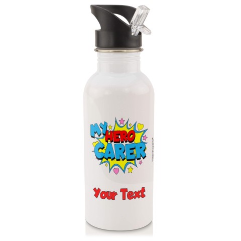 in White with Drinking Straw (Carer) (Personalised with Text)