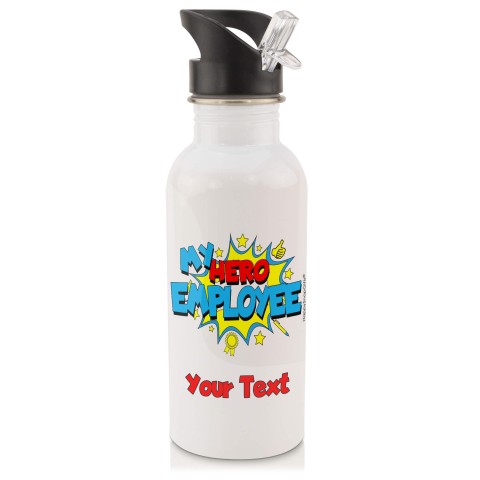 in White with Drinking Straw (Employee) (Personalised with Text)