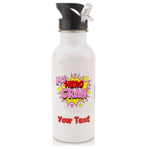 in White with Drinking Straw (Gran) (Personalised with Text)