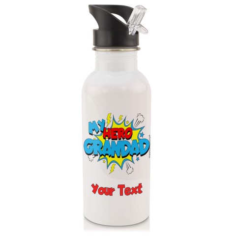 in White with Drinking Straw (Grandad) (Personalised with Text)