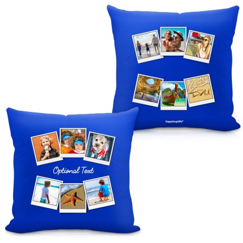 (40cm) (Polaroid Style Photo Print) Royal Blue Soft Velvet Polyester Fabric with Organic Lavender with Removable Cover (Zip) (Optional Personalised Gift Text)