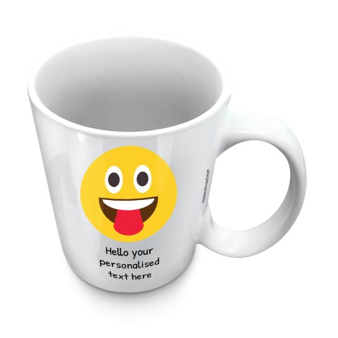 (10oz White) - Tongue Out (Optional Personalised Gift Text)