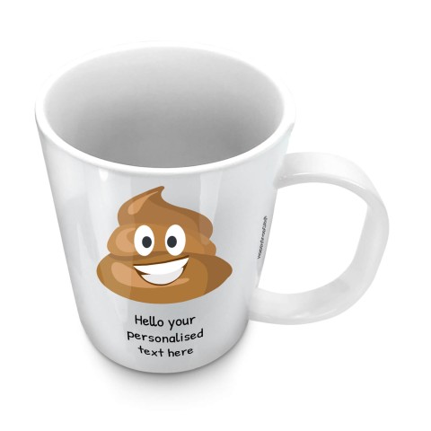 (11oz White) - Happy Poo (Optional Personalised Gift Text)