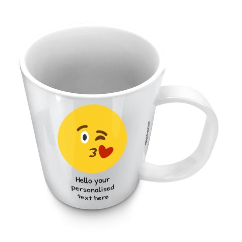 (11oz White) - Kiss with a Wink (Optional Personalised Gift Text)