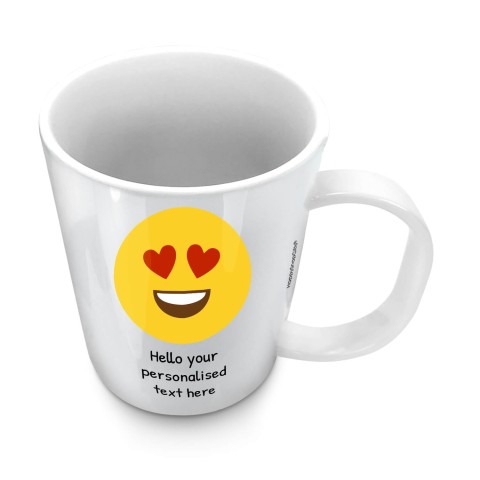 (11oz White) - Love Heart Eyes (Optional Personalised Gift Text)