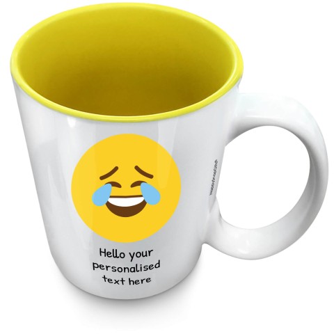 (XL 15oz Yellow) - Crying with Laughter (Optional Personalised Gift Text)