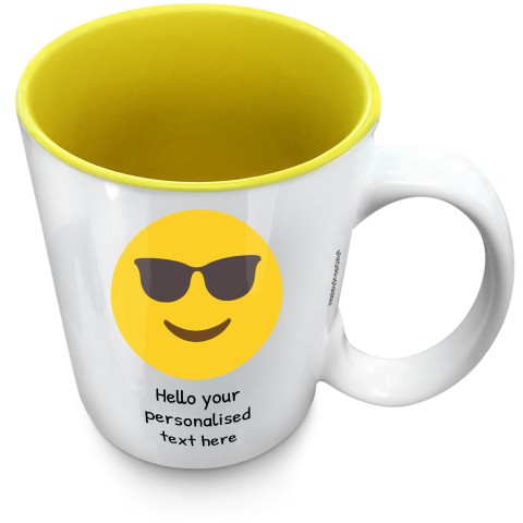 (XL 15oz Yellow) - Sunglasses (Optional Personalised Gift Text)