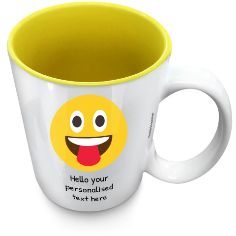 (XL 15oz Yellow) - Tongue Out (Optional Personalised Gift Text)