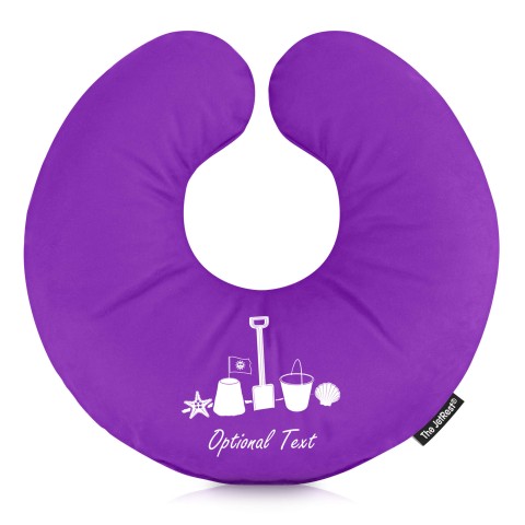 (30cm) (Bucket & Spade Icon) Purple Soft Velvet Polyester Fabric