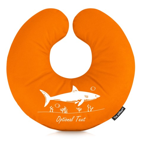 (30cm) (Shark Icon) Orange Soft Velvet Polyester Fabric