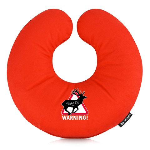 (30cm) (Stag Do Icon) - Red Soft Velvet Polyester Fabric (Personalised with Text)