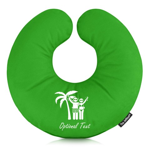 (30cm) Man & Lady Cheers Design Bright Green Soft Velvet Polyester Fabric (Optional Personalised Gift Text)