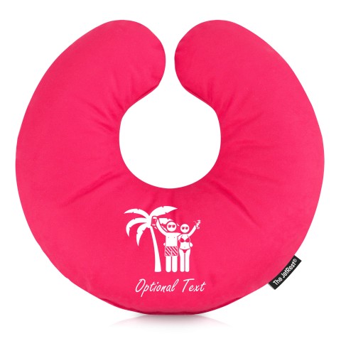 (30cm) Man & Lady Cheers Design Fuchsia Pink Soft Velvet Polyester Fabric (Optional Personalised Gift Text)