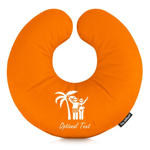 (30cm) Man & Lady Cheers Design Orange Soft Velvet Polyester Fabric (Optional Personalised Gift Text)