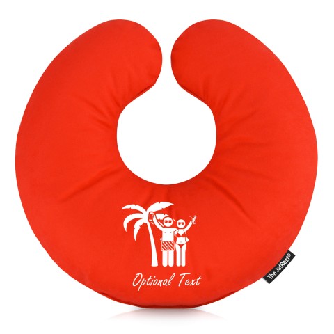 (30cm) Man & Lady Cheers Design Red Soft Velvet Polyester Fabric (Optional Personalised Gift Text)