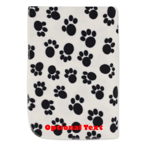 (100cm x 140cm) - Paws Fleece Fabric (Personalised with Text)